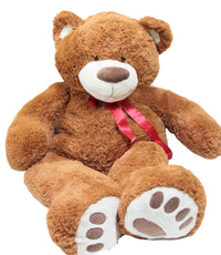 Thumbnail for Giant Teddy Bear Dark Brown Red Bow Huge