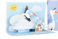 Thumbnail for Its A Boy Gender Reveal Pop Up Card Storks Delivery