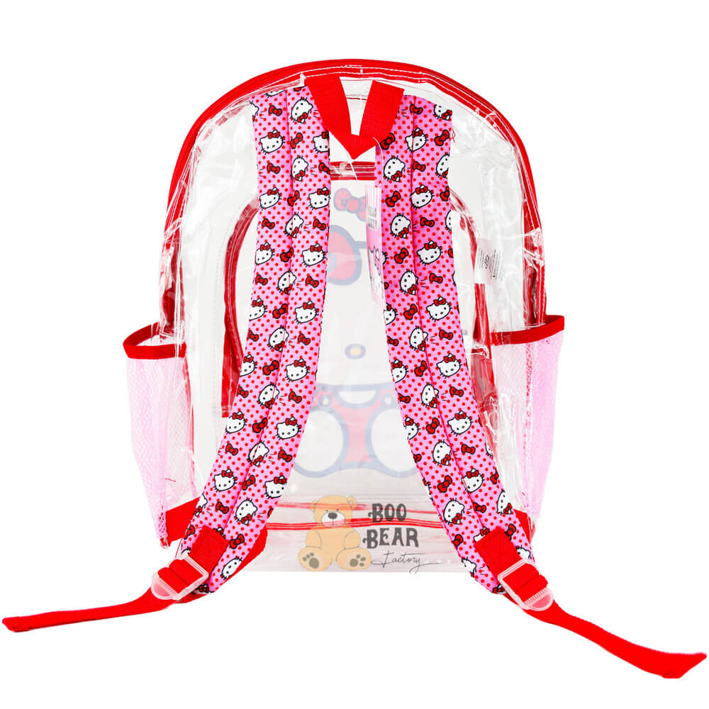 Transparent Red Hello Kitty BackPack Backview