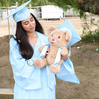 Thumbnail for  bear graduation plush with sky blue