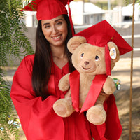 Thumbnail for bear plush for graduation with red