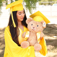 Thumbnail for graduation bear plush gold cap