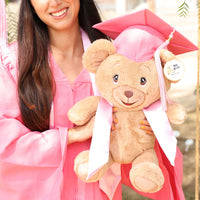 Thumbnail for graduation bear plush pink cap and gown