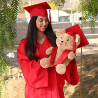 Thumbnail for graduation bear plush with red