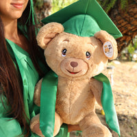 Thumbnail for graduation bear with emerald green cap and gown