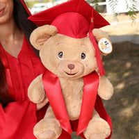 Thumbnail for graduation bear with red cap and gown