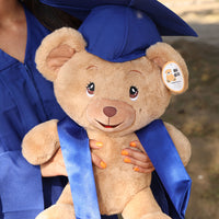 Thumbnail for graduation bear with royal blue cap