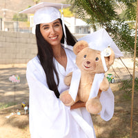 Thumbnail for graduation gift teddy bear white hat
