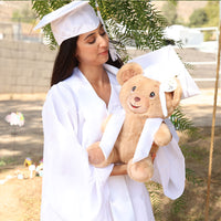 Thumbnail for graduation plush teddy bear white gown
