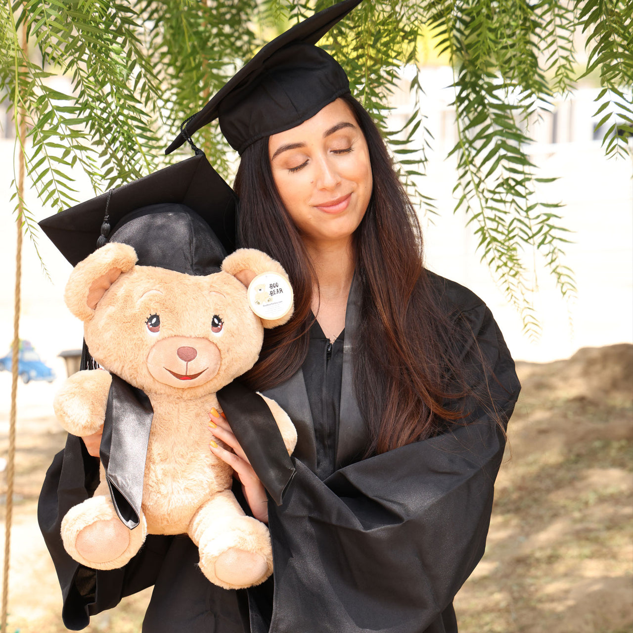 graduation teddy bear black cap