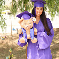 Thumbnail for graduation teddy bear plush with purple cap
