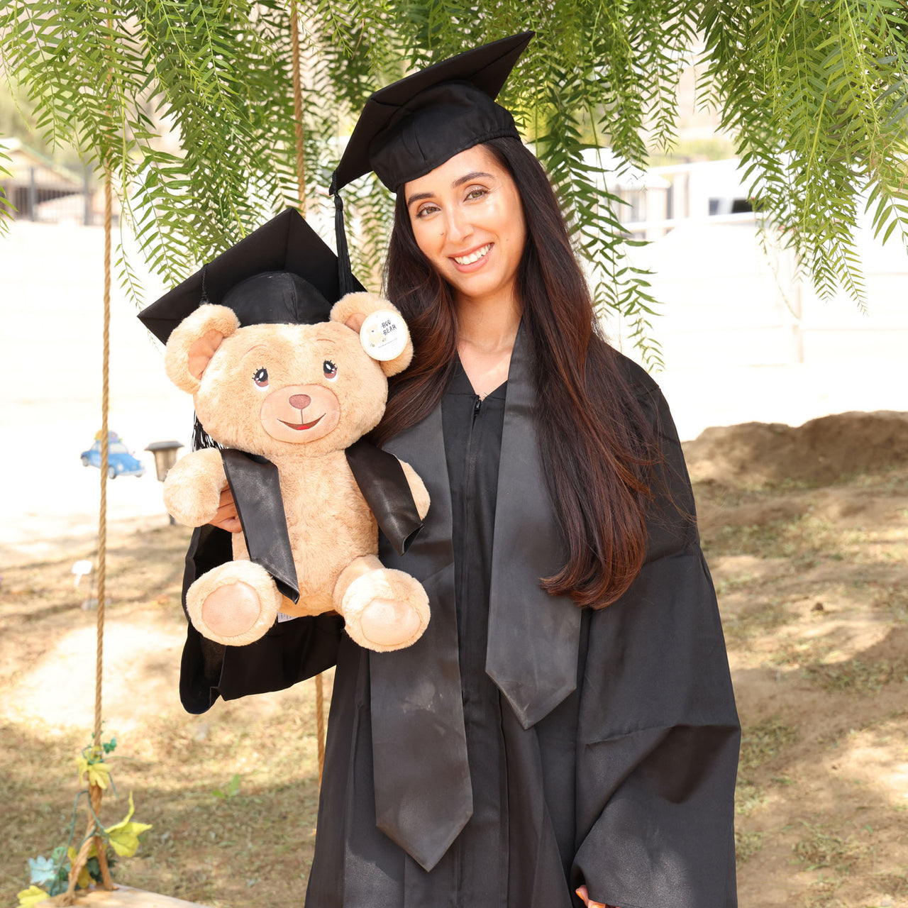 teddy bear black cap graduation