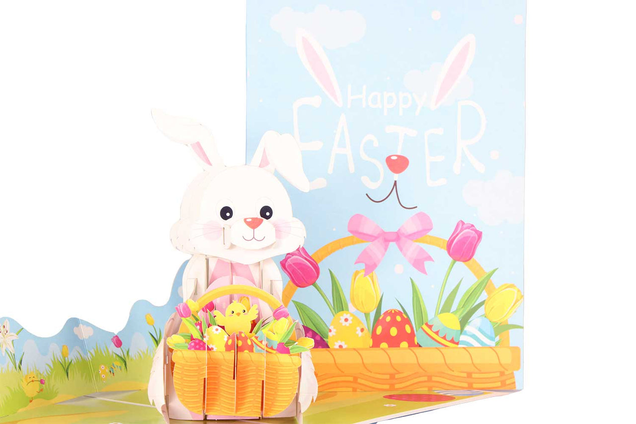 Easter Bunny Rabbit and Eggs Pop Up Card