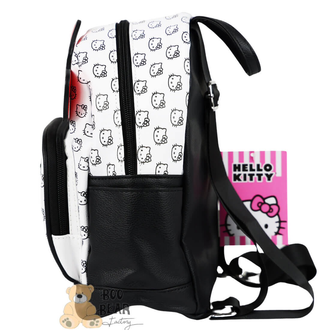Hello Kitty Face Print Backpack with Bow Leftside
