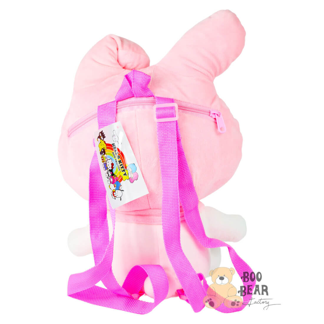 Hello Kitty My Melody Soft Plush Backpack Peach White Back
