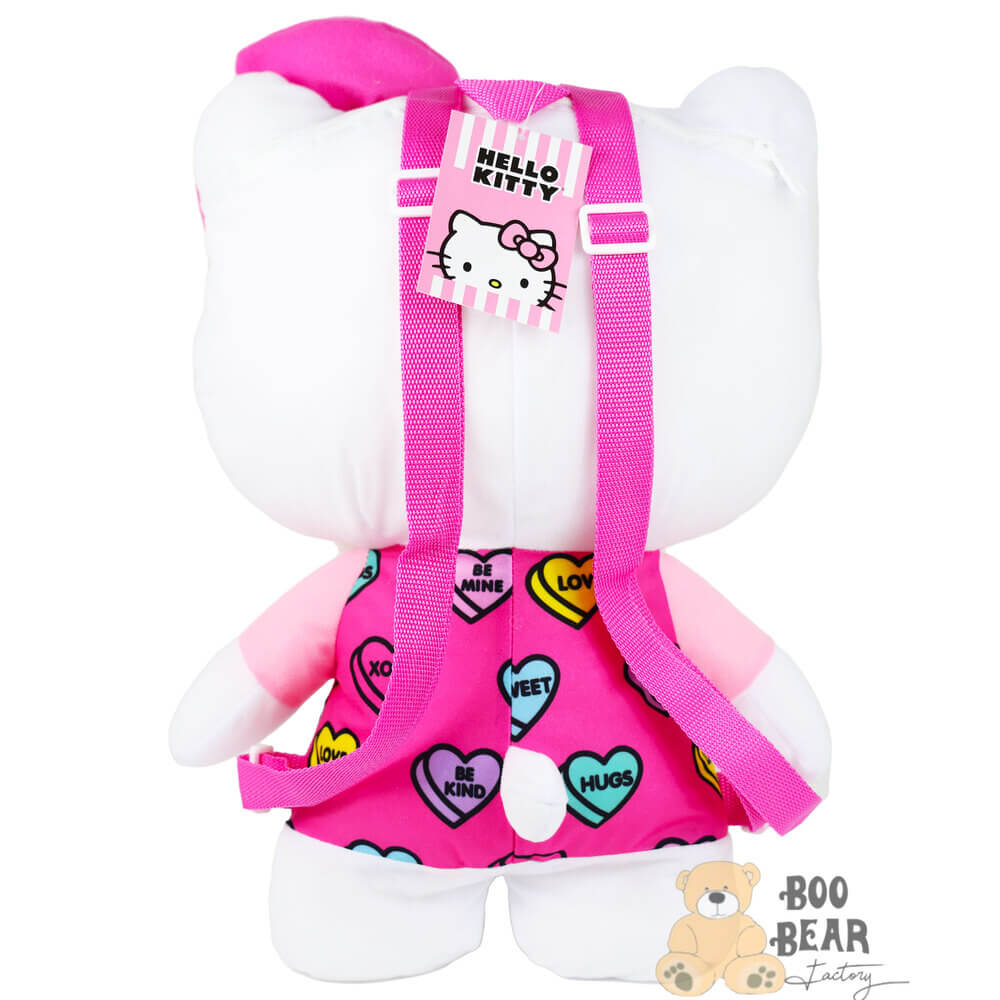 Hello Kitty Plush Backpack with Heart Shaped Prints Backview