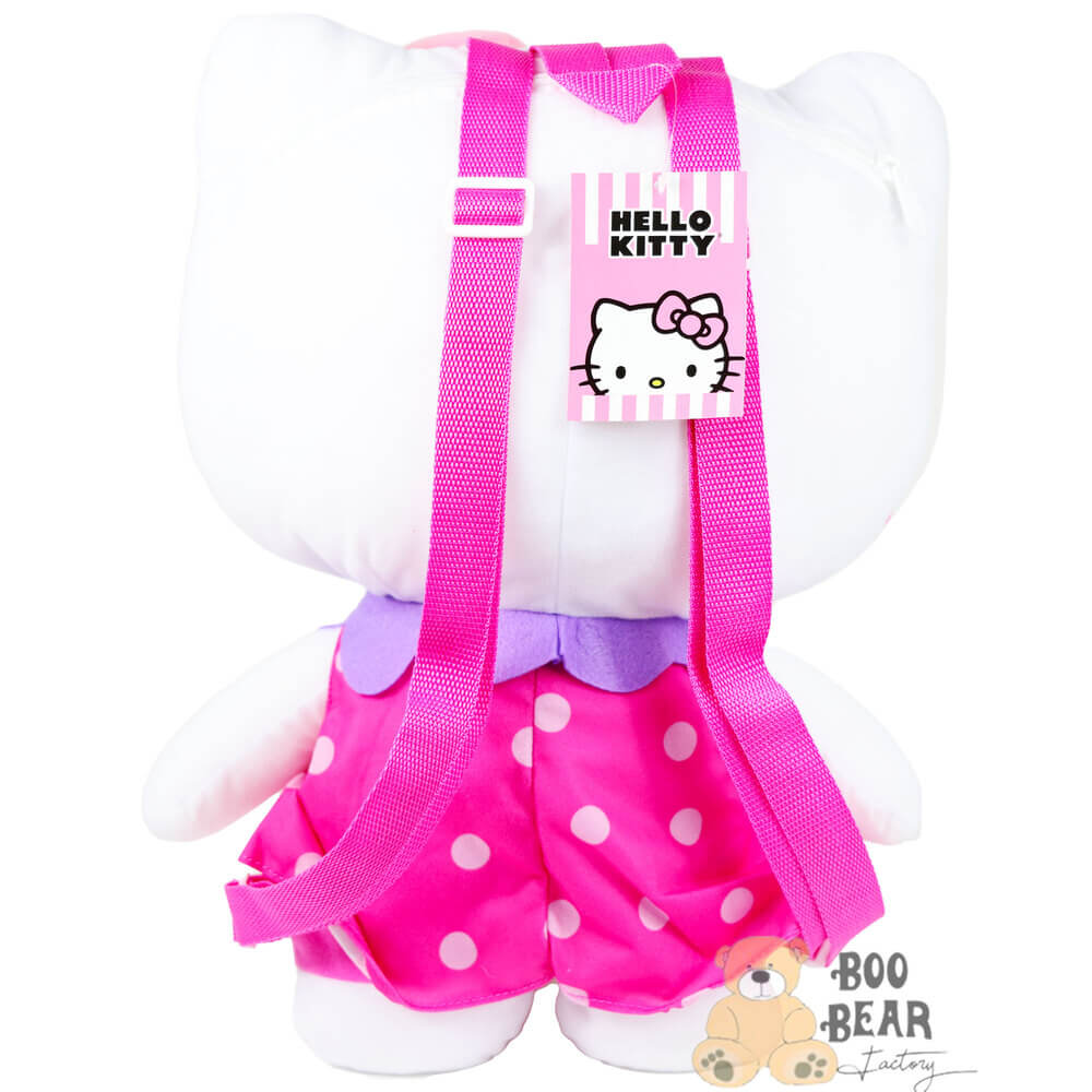 Hello Kitty Plush Backpack with Polka Dots Dress Backside