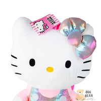 Thumbnail for Hello Kitty Shiny Pink Plush Backpack Headcloseup