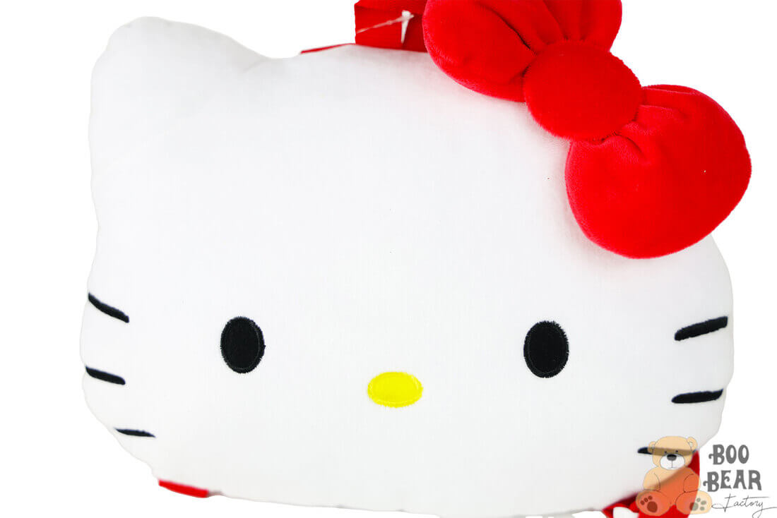 Hello Kitty Soft Plush Mini Backpack with Red Bow Headcloseup
