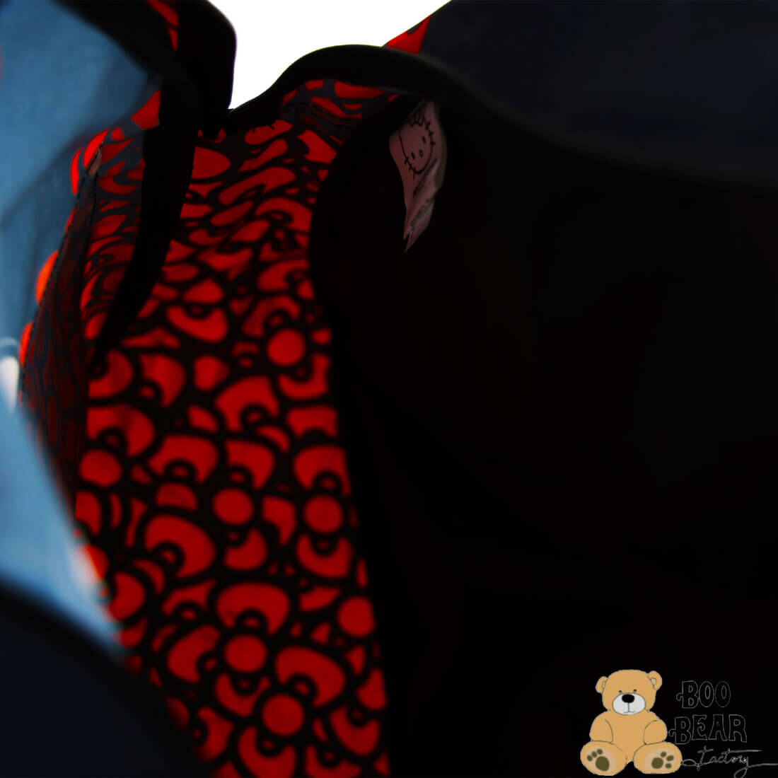 Hello Mini Kitty Black Red Backpack Innerview