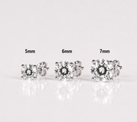 Thumbnail for 925 Sterling Silver Moissanite Stud Earrings – Rhodium Plated Round Cut Push Back-Comes GRA Certified