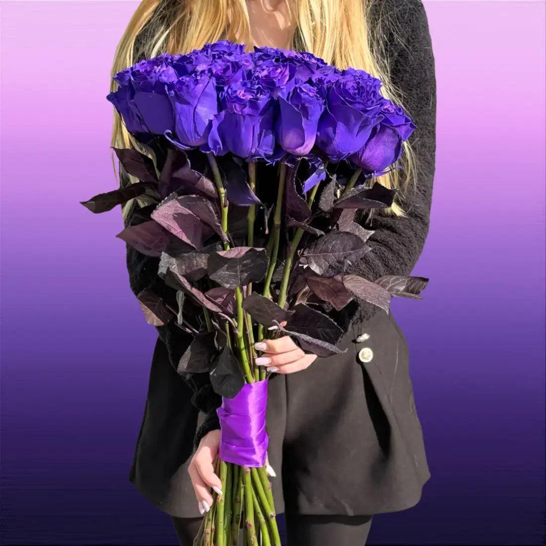 Purple Roses | Real Fresh Long Stem Purple Roses