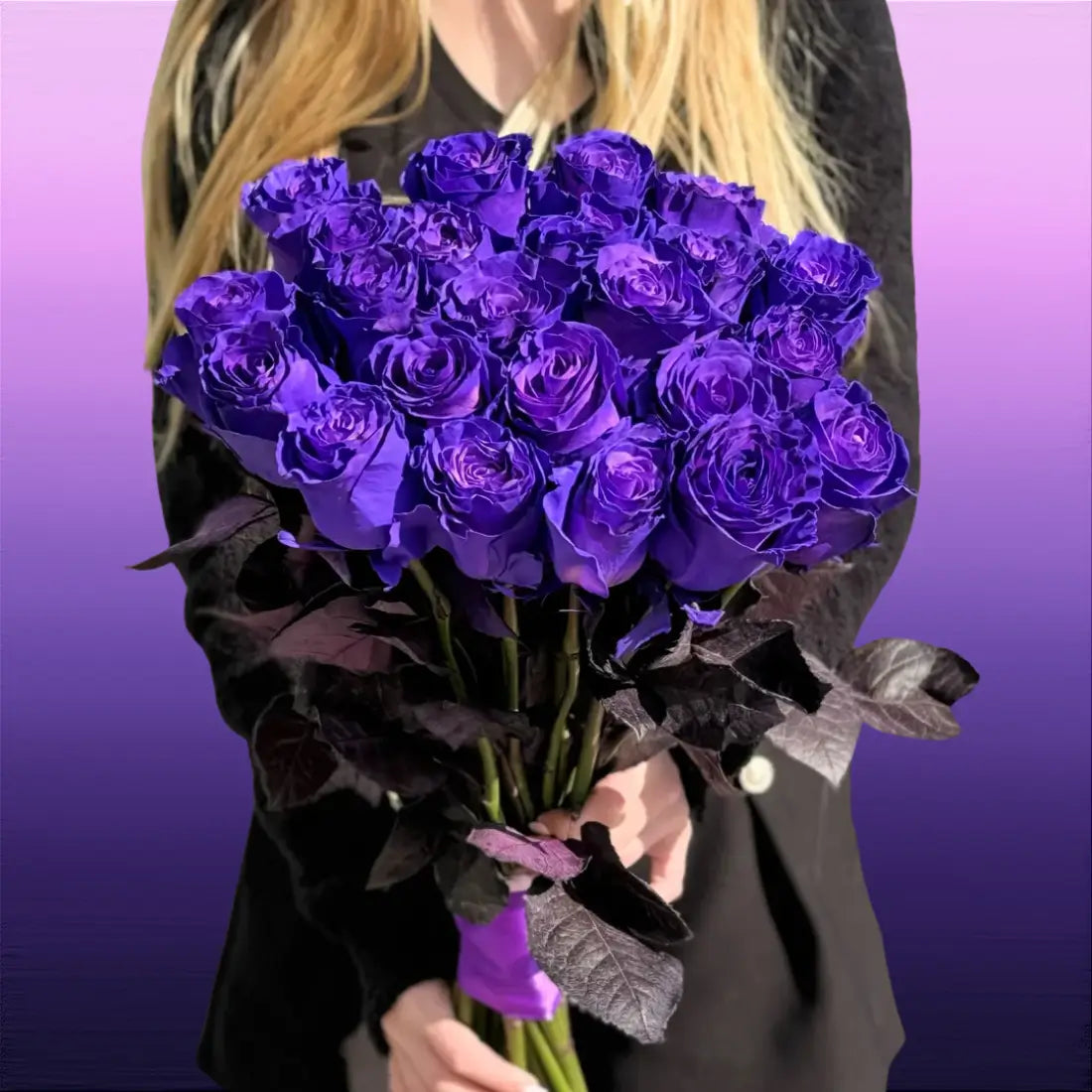 Purple Roses | Real Fresh Long Stem Purple Roses