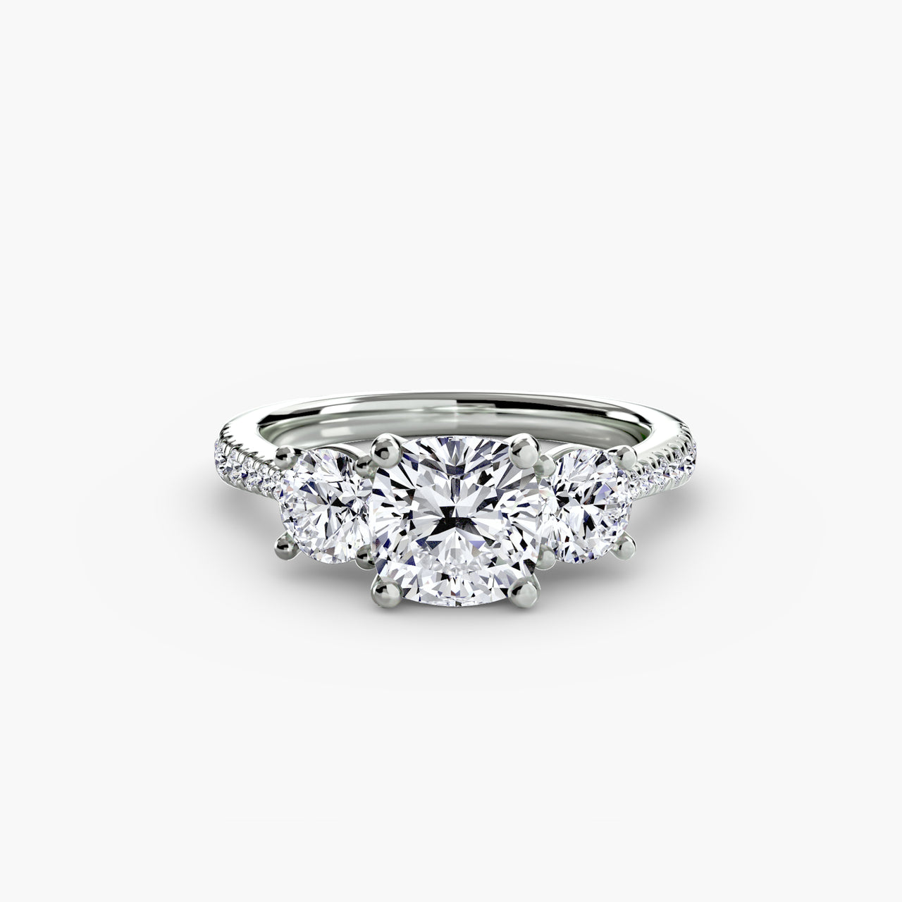 Three-Stone with Pavé Band