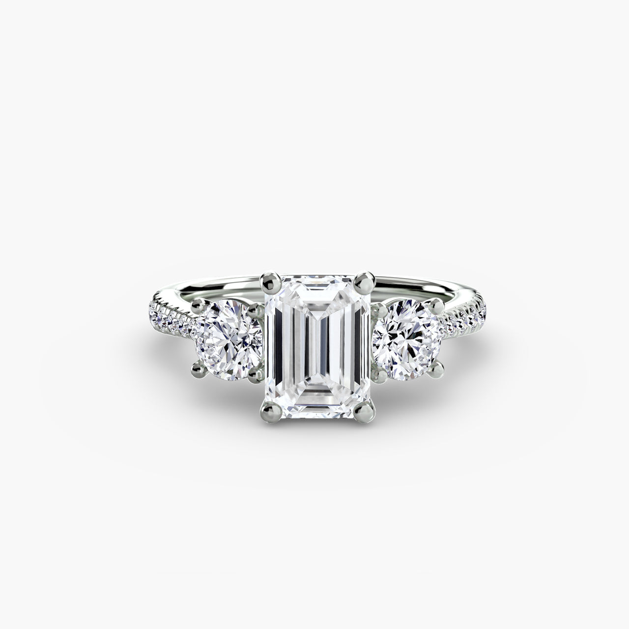 Three-Stone with Pavé Band