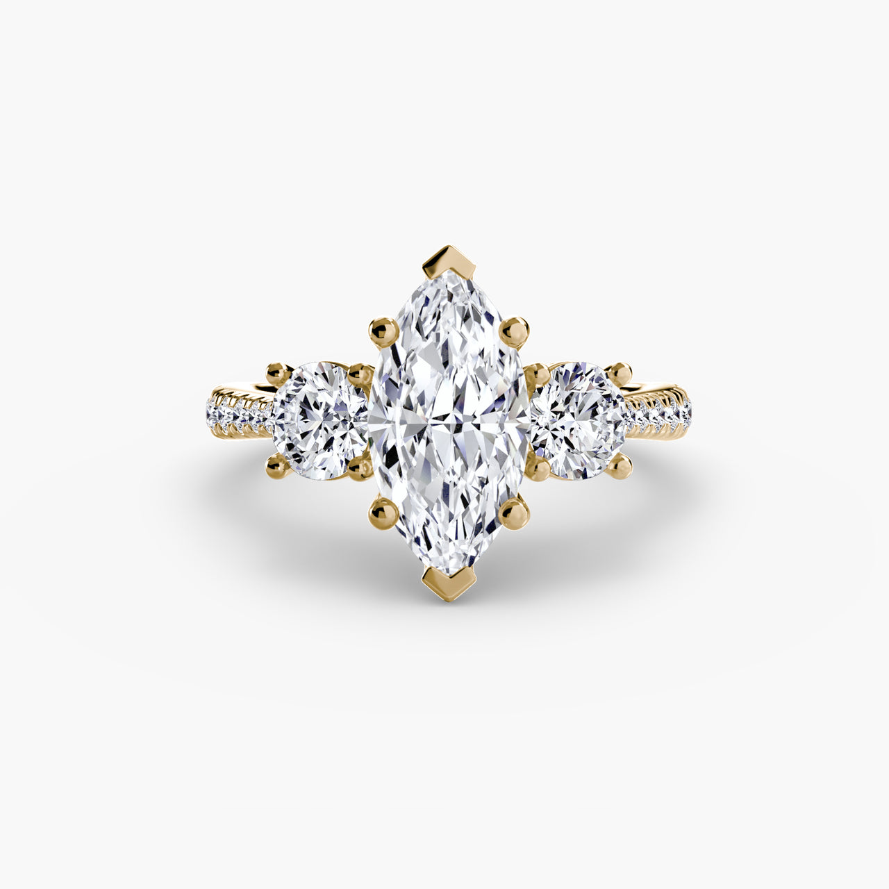 Three-Stone with Pavé Band