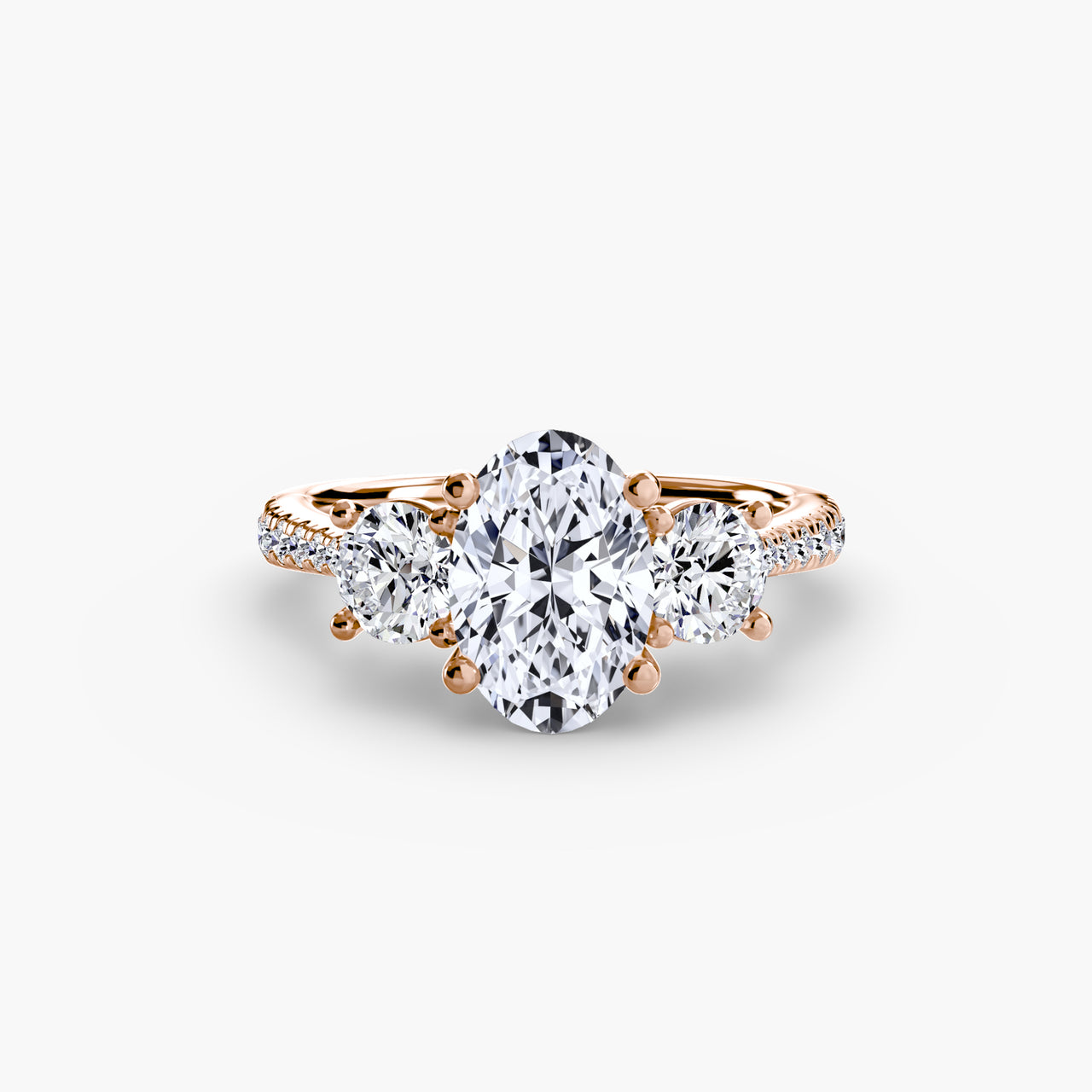 Three-Stone with Pavé Band