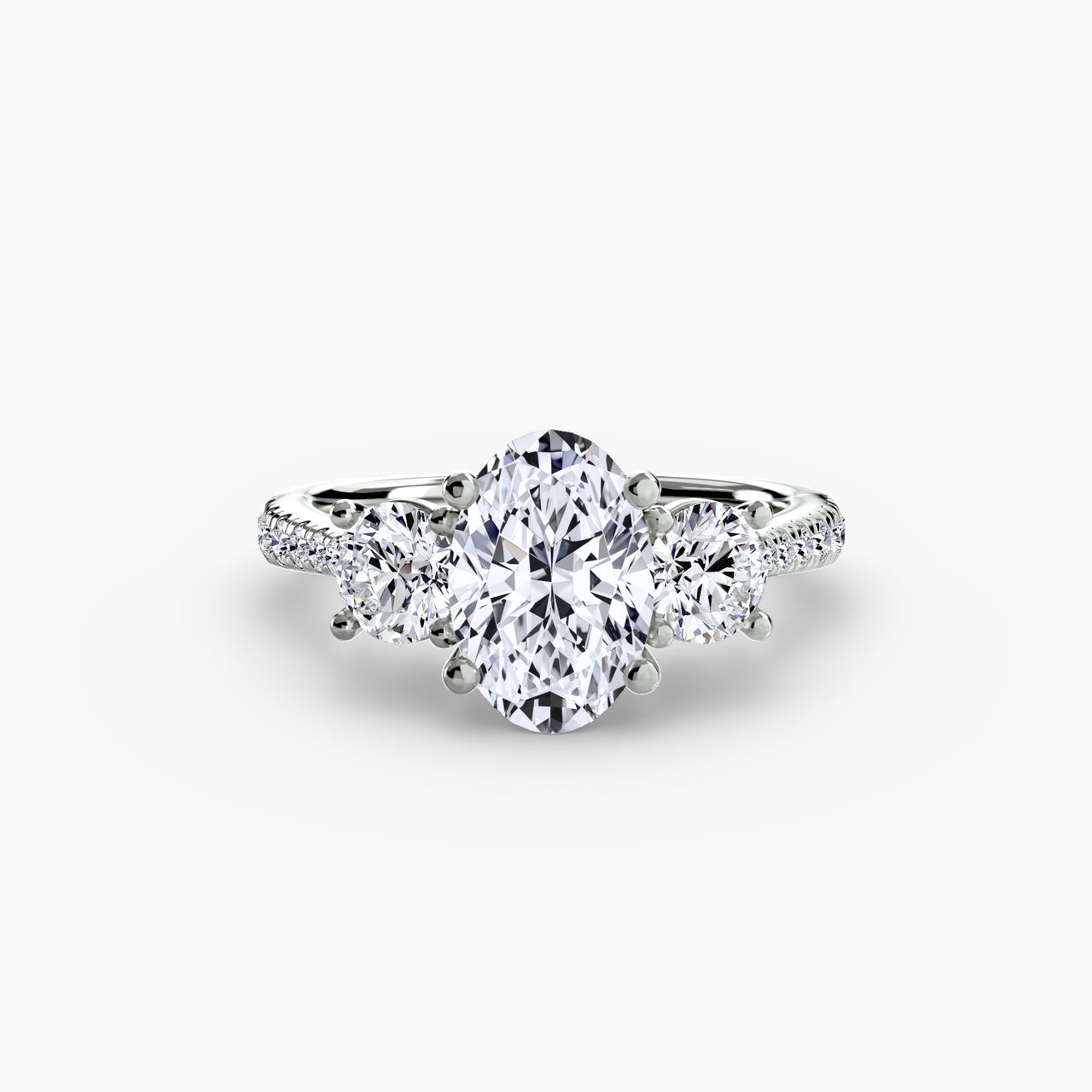 Three-Stone with Pavé Band