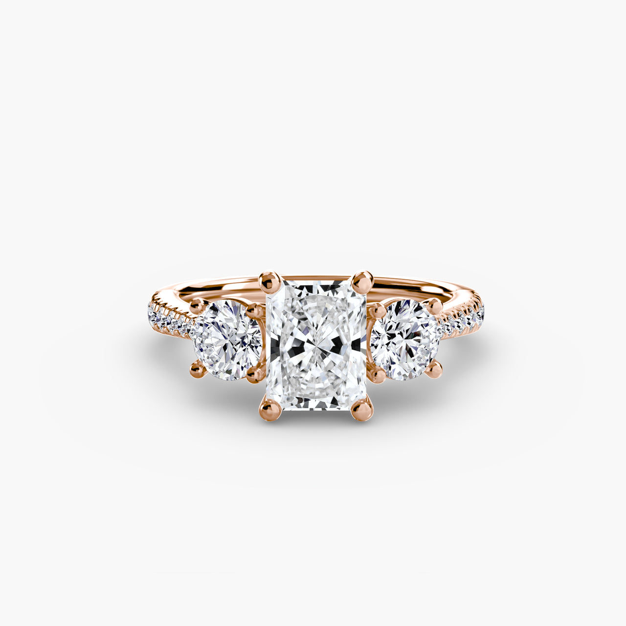Three-Stone with Pavé Band