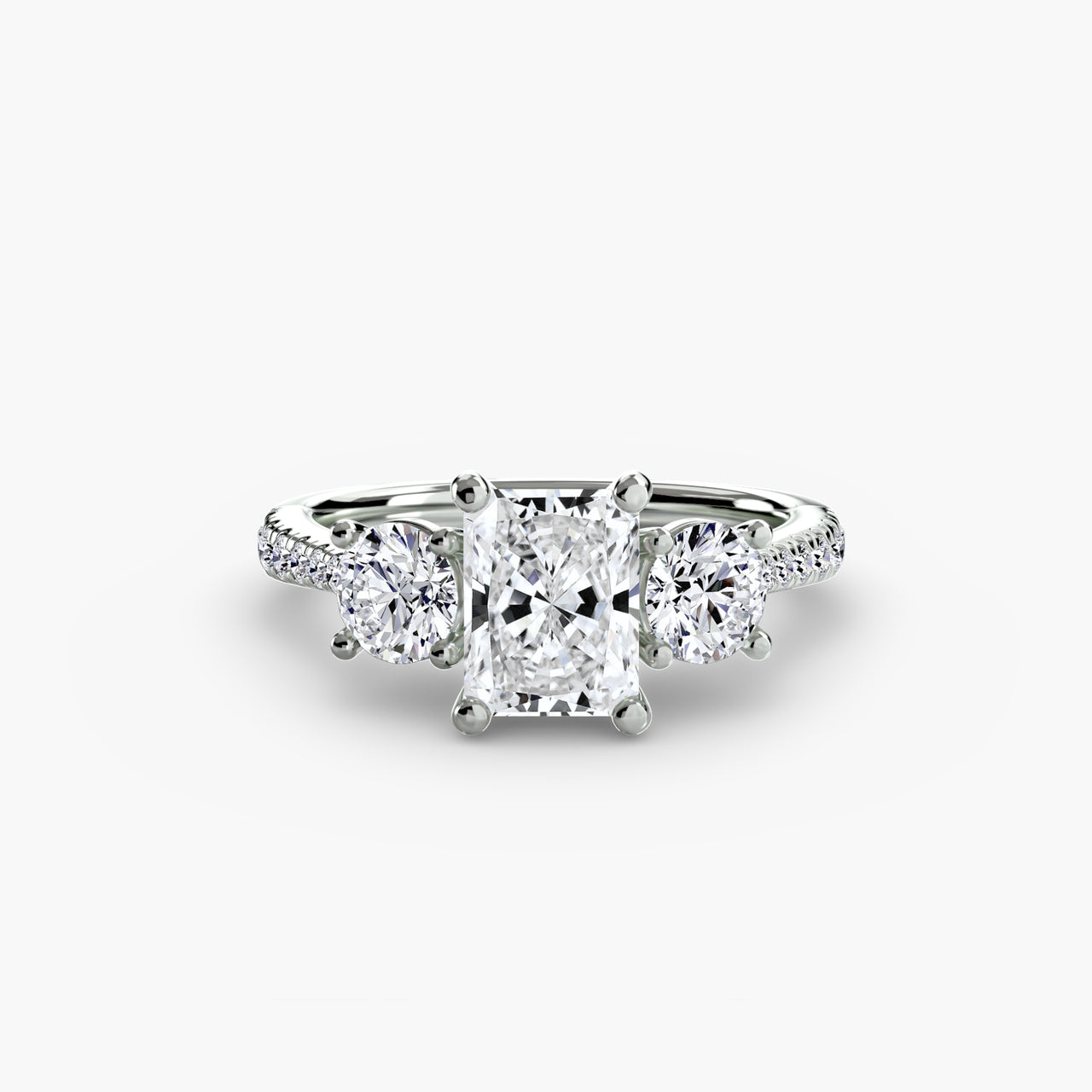 Three-Stone with Pavé Band