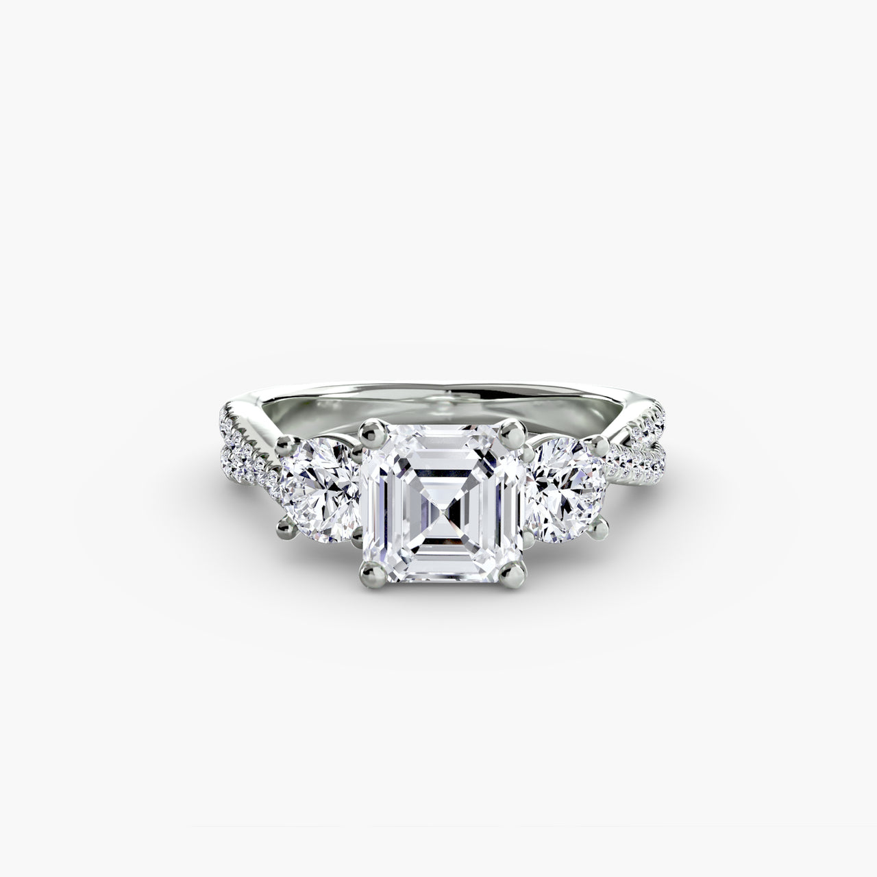 Three-Stone with Pavé Band 2