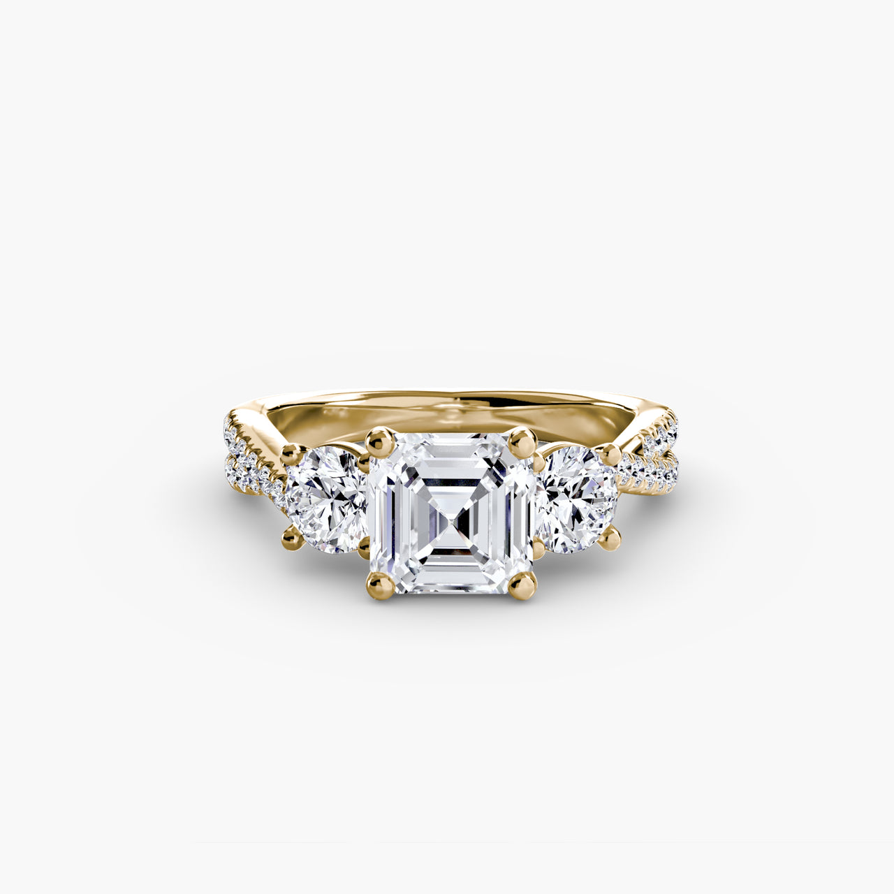 Three-Stone with Pavé Band 2