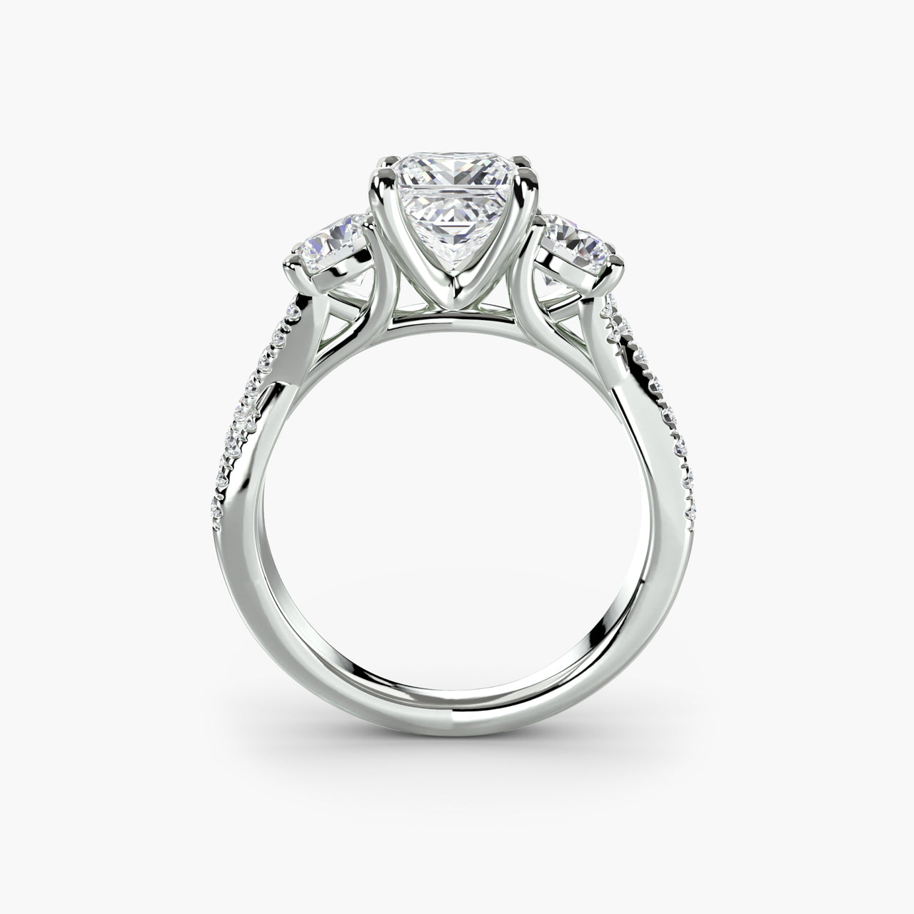 Three-Stone with Pavé Band 2