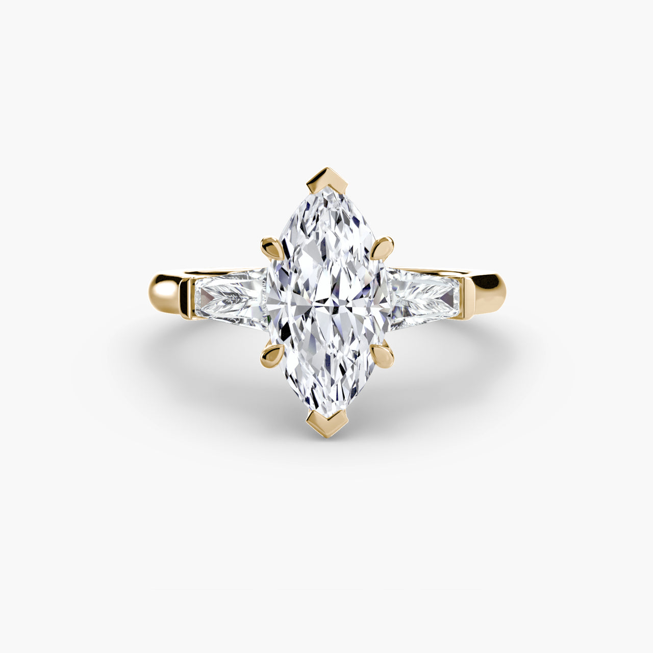 Three-Stone Ring (Baguette Side Stones)