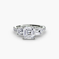 Thumbnail for Three-Stone Ring with Pavé Band 4