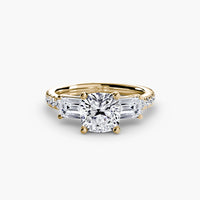 Thumbnail for Three-Stone Ring with Pavé Band 4