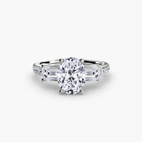 Thumbnail for Three-Stone Ring with Pavé Band 4