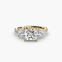 Thumbnail for Three-Stone Ring with Pavé Band 4