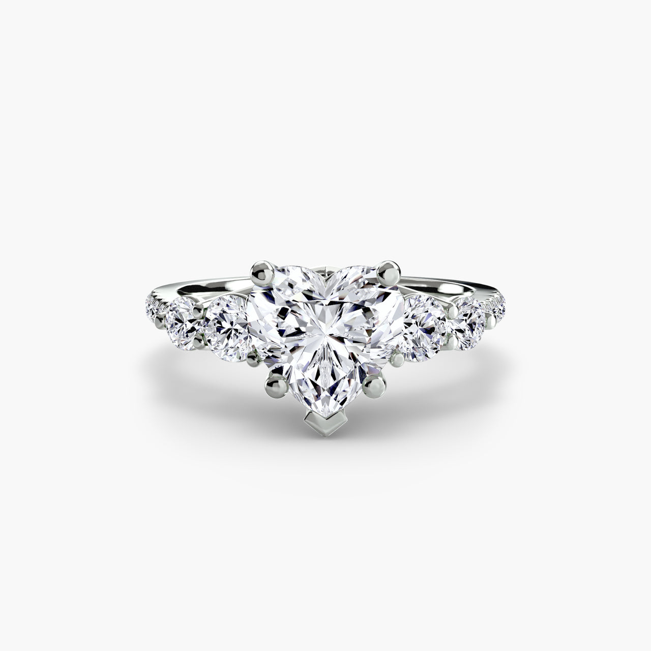 Five Stone Ring with Pavé Band