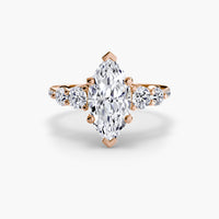 Thumbnail for Five Stone Ring with Pavé Band