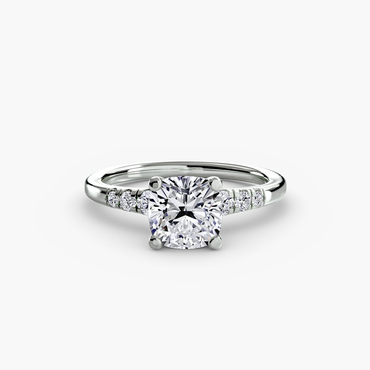 Solitaire with Shoulder Accents