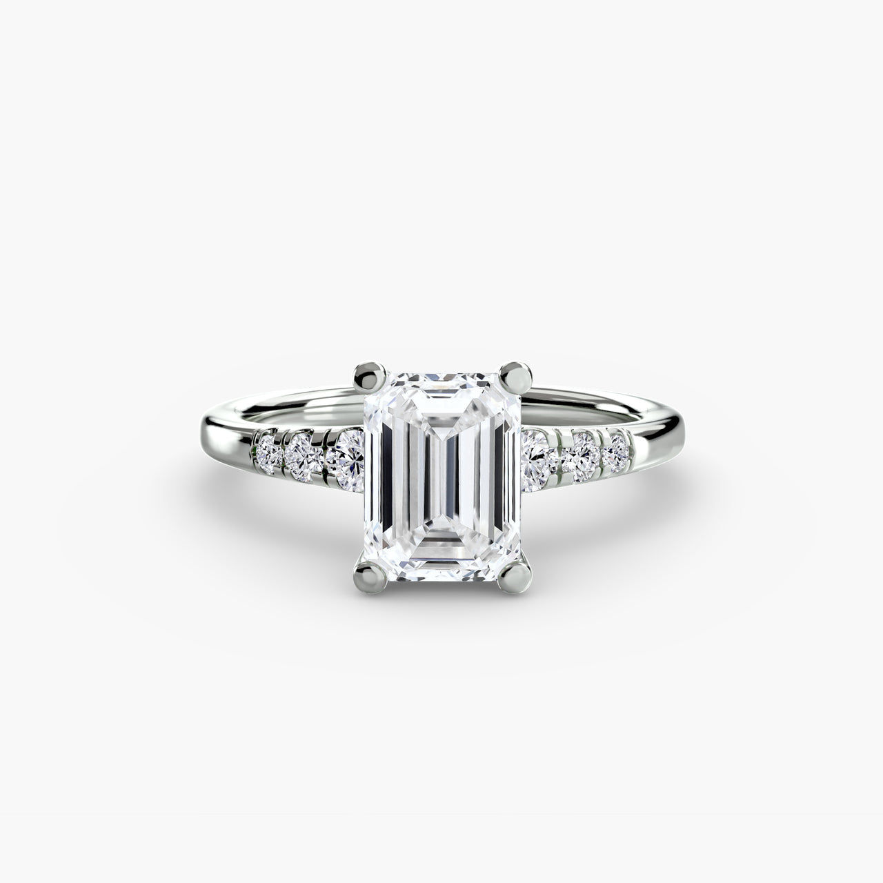 Solitaire with Shoulder Accents