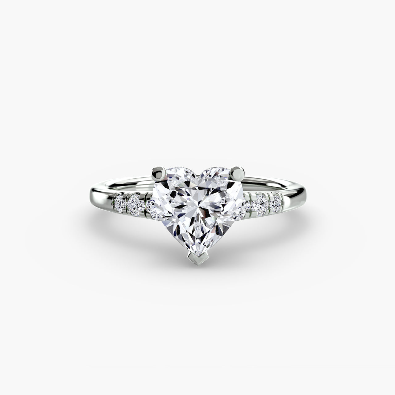 Solitaire with Shoulder Accents