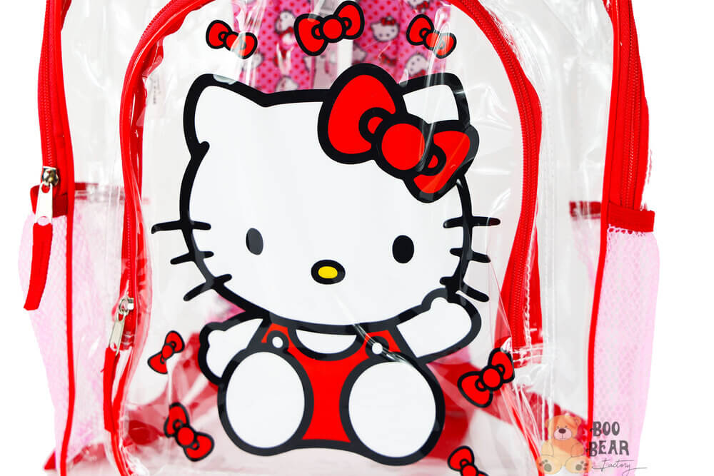 Transparent Red Hello Kitty BackPack Frontcloseup