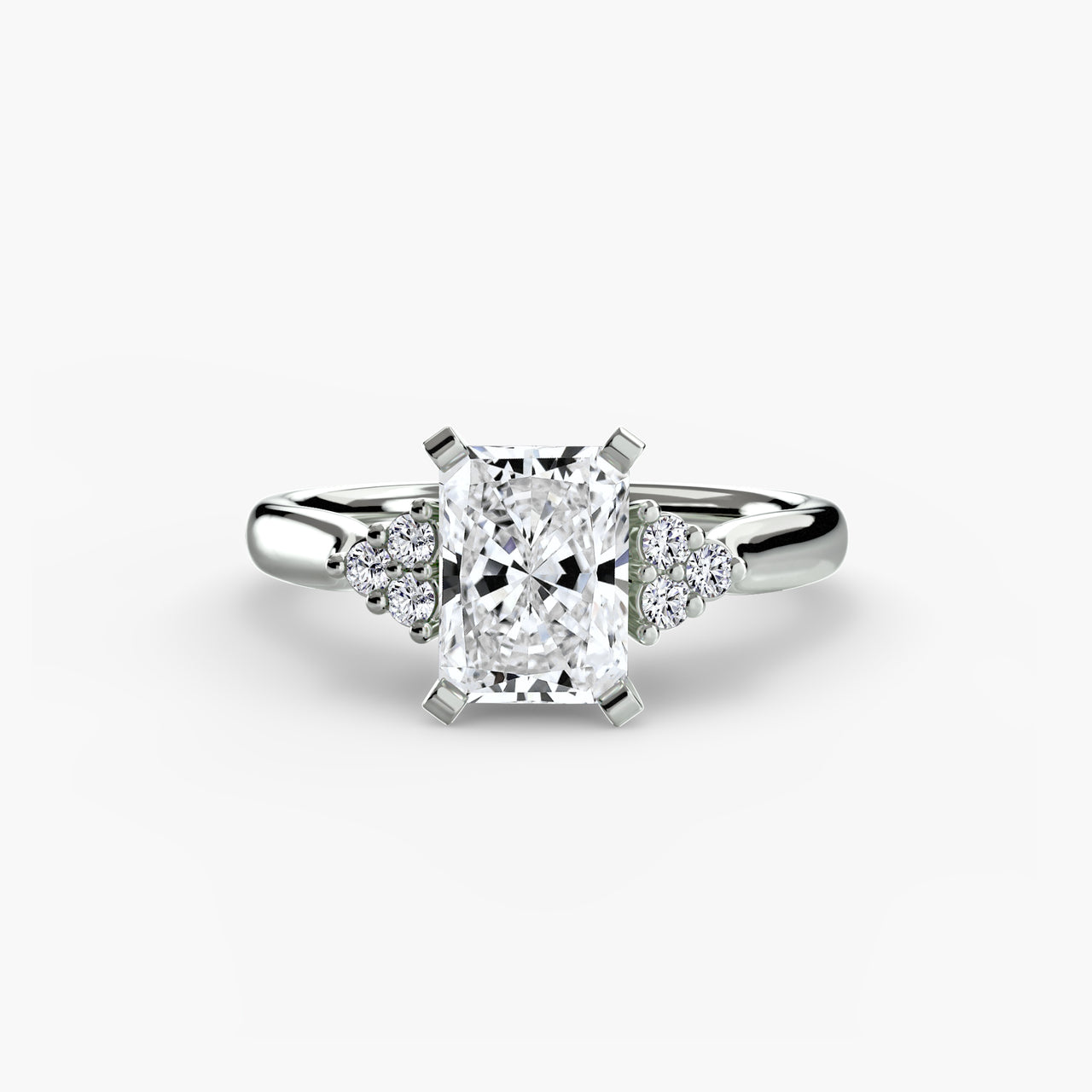 Solitaire with Cluster Shoulders 2