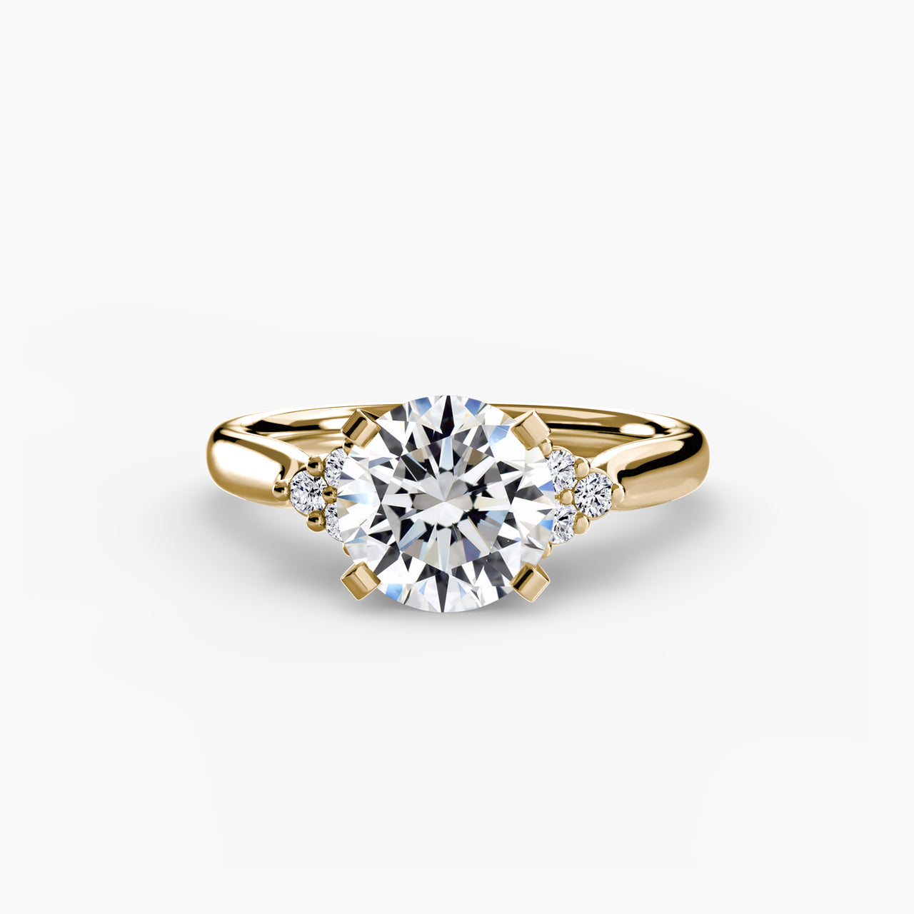 Solitaire with Cluster Shoulders 2